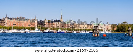 STOCKHOLM, SWEDEN - SEPTEMBER 7, 2014: Architecture in the centre of Stockholm, Sweden.Stockholm is the capital of Sweden and the most populous city in Scandinavia, and a popular touristic destination