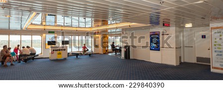 TALLINN, ESTONIA - SEP 7, 2014:Cruiseferry of the Estonian company Tallink. It is one of the largest passenger and cargo shipping companies in the Baltic Sea region