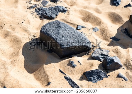 Black rocks of the Black Desert in Egypt