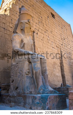 Ramesses II Colossus inside Luxor Temple, a large Ancient Egyptian temple, East Bank of the Nile, Egypt. UNESCO World Heritage