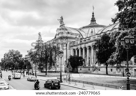 PARIS, FRANCE - JUN 17, 2014: Grand Palais (Great Palace) in Paris, France. Grand palais has more than 1.5 mln visitors per year