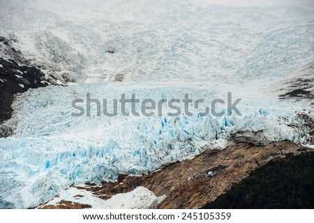 Glacier and black mountain in the Bernardo O\'Higgins National Park, Chile, South America