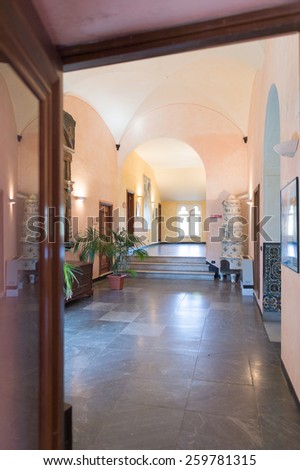 PORTOFINO, ITALY - MAR 7, 2015: Castello Brown in Portofino, Italy. Castello Brown is a house museum built in the 16th century