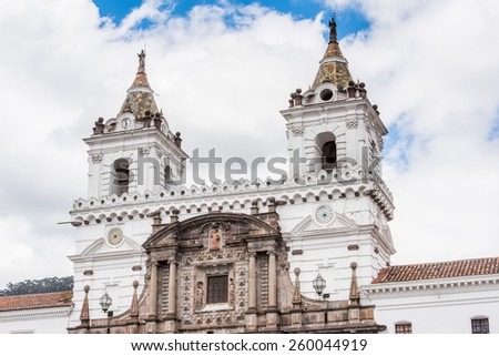 Architecture of the historic center of Quito. Historic center of Quito is the first UNESCO WOrld Heritage site