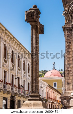 Architecture of the historic center of Quito. Historic center of Quito is the first UNESCO WOrld Heritage site