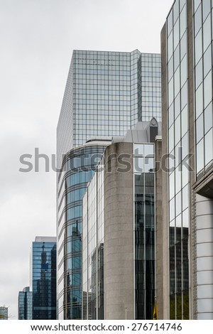 BRUSSELS, BELGIUM - MAY 3, 2015: Business area of Brussels, Belgium. Brussels is the capital and largest city of Belgium and the capital of the European Union