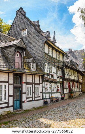 Architecture in the Old town of Gorlar, Lower Saxony, Germany. Old town of Goslar is a UNESCO World Heritage