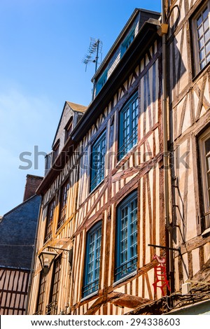 Medieval classical architecture of Rouen, the capital of the region of Upper Normandy and the historic capital city of Normandy