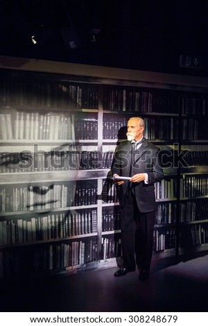 PRAGUE, CZECH REPUBLIC - JUNE 29, 2015: Grevin museum. Grevin is the museum of the wax figures in Prague