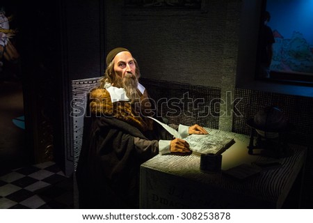 PRAGUE, CZECH REPUBLIC - JUNE 29, 2015: Historical section of the Grevin museum. Grevin is the museum of the wax figures in Prague