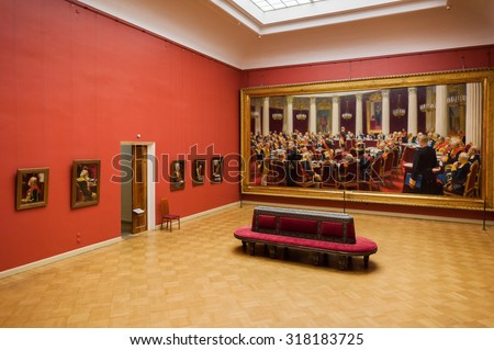 SAINT PETERSBURG, RUSSIA - SEP 18, 2015: Interior of the State Russian Museum (the Russian Museum of His Imperial Majesty Alexander III)