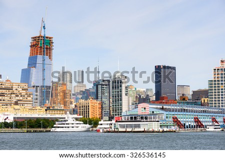 NEW YORK, USA - SEP 25, 2015: Architecture of Manhattan, New York City, USA. New York is the most populous city in the United States