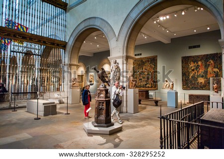 NEW YORK, USA - SEP 25, 2015: Part of the Metropolitan Museum of Art (the Met), the largest art museum in the United States of America