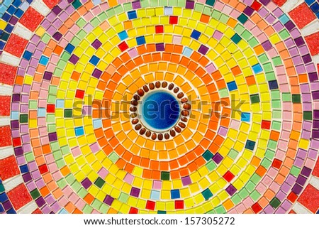 Wall background colorful glass mosaic art.