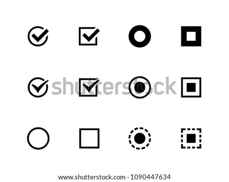 Confirm, Radio button vector flat icons