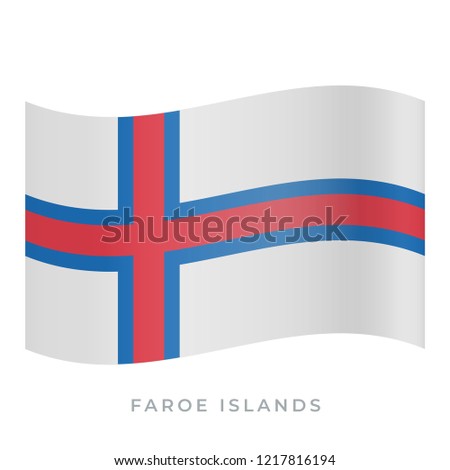 Faroe Islands waving flag vector icon. National symbol of Faroe Islands. Vector illustration isolated on white.