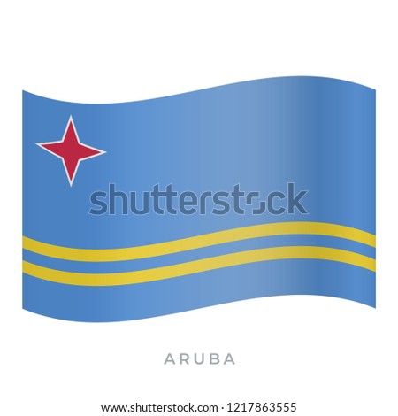 Aruba waving flag vector icon. National symbol of Aruba. Vector illustration isolated on white.