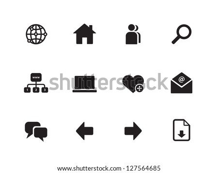 Website icons on white background. Vector illustration.
