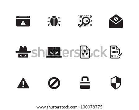 Security icons on white background. Vector illustration.