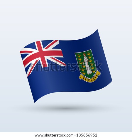 British Virgin Islands flag waving form on gray background. Vector illustration.