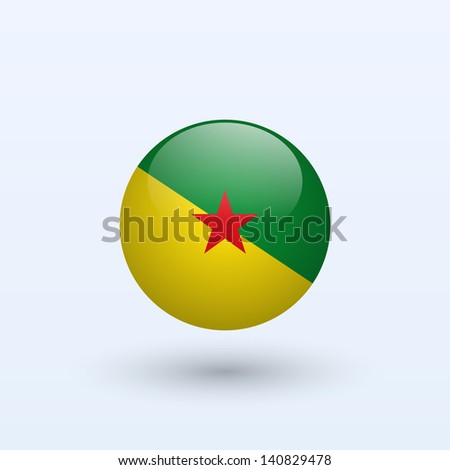 French Guiana round flag. Vector illustration.