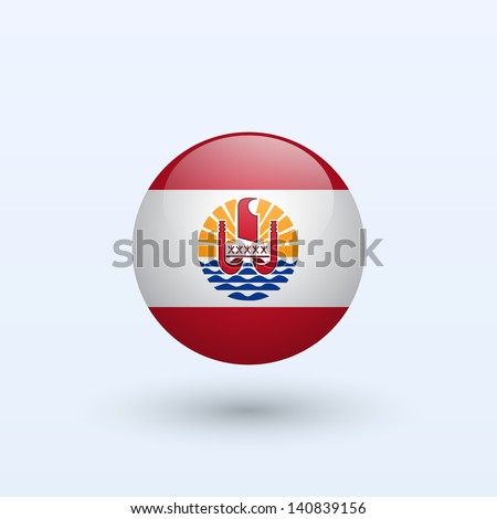 French Polynesia round flag. Vector illustration.