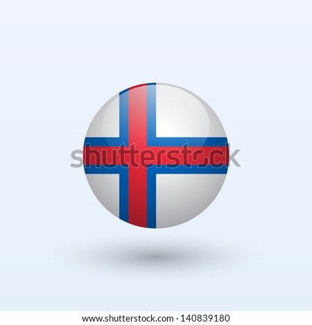Faroe Islands round flag. Vector illustration.