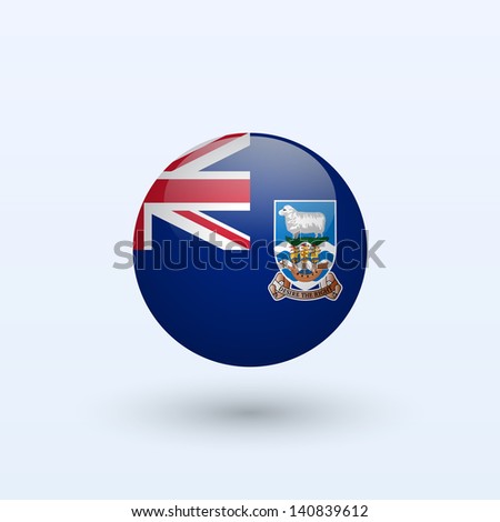 Falkland Islands round flag. Vector illustration.