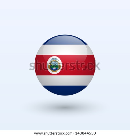 Costa Rica round flag. Vector illustration.