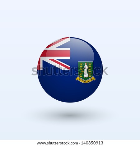British Virgin Islands round flag. Vector illustration.