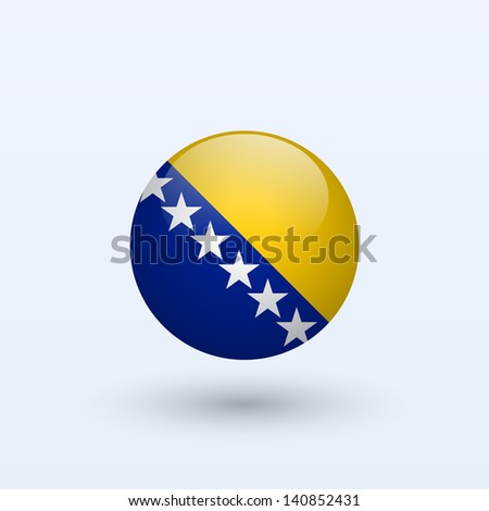 Bosnia and Herzegovina round flag. Vector illustration.