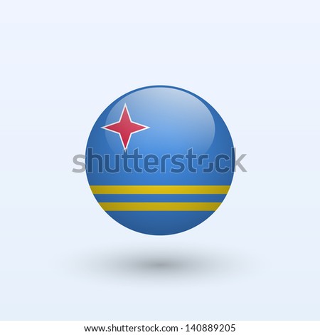 Aruba round flag. Vector illustration.