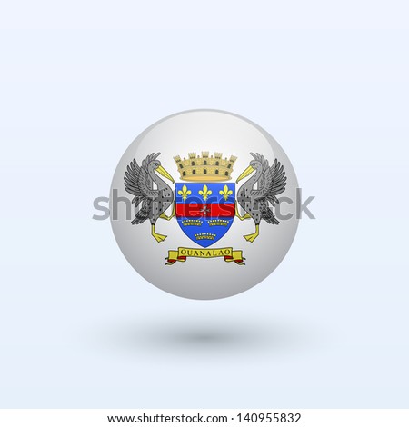 Saint Barthelemy round flag. Vector illustration.