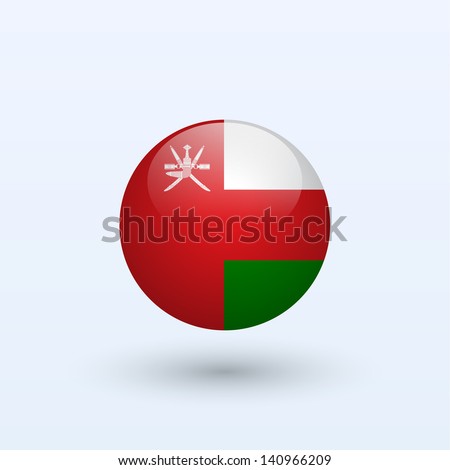 Oman round flag. Vector illustration.