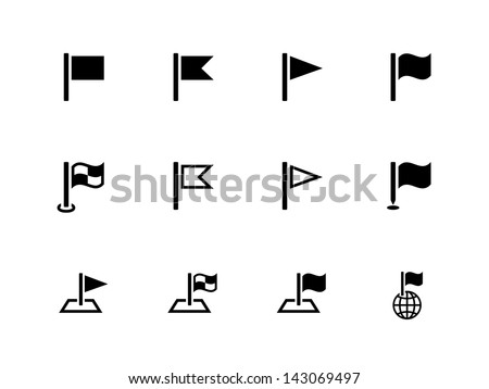 Waving Flag Icons for Banners, Presentations, Web Pages. Vector illustration.