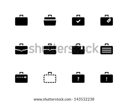 Case icons variants of briefcase on white background.. Vector illustration.