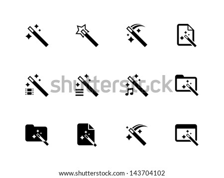 Magician icons isolated on white background. Vector illustration.