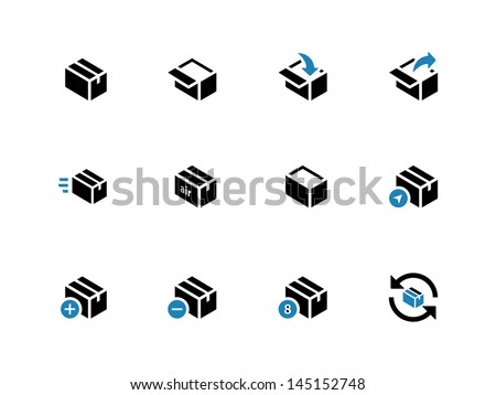 Box Icons on white background. Vector illustration. 