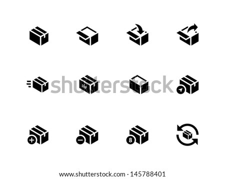 Box Icons on white background. Vector illustration.