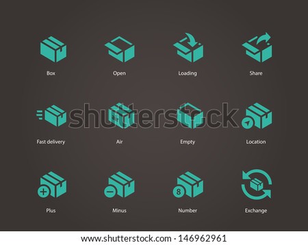 Box Icons. Vector illustration. 