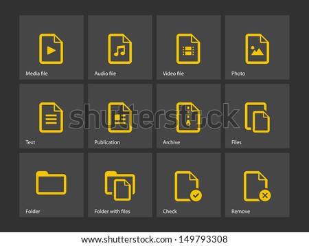 Set of Files icons. Vector illustration.