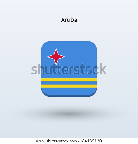 Aruba flag icon. Vector illustration.