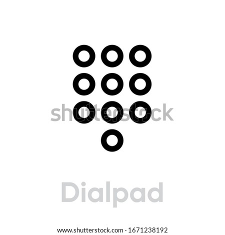 Dialpad call phone icon. Editable line vector. Round buttons on a keyboard single pictogram.