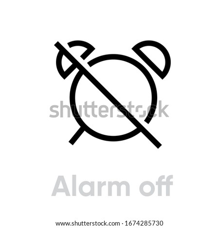 Alarm Off icon. Editable Vector Outline. Symbol Notification Off Single Pictogram
