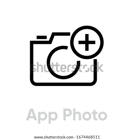 App Photo icon. Editable Vector Outline. Black outline Single Pictogram for website design and mobile apps on a white background.