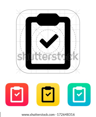 Check clipboard icon. Vector illustration.