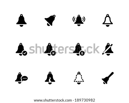 Bell icons on white background. Vector illustration.