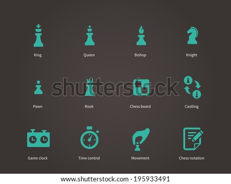 Chess pieces icons. Vector illustration.