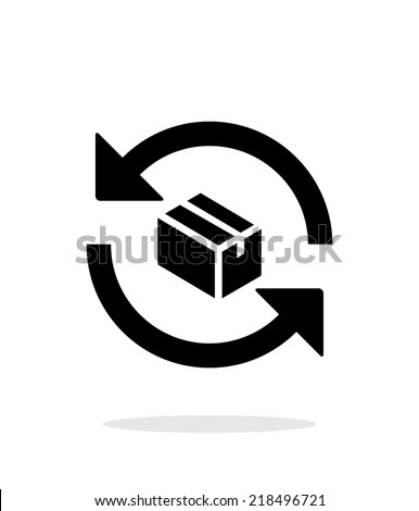 Exchange box simple icon on white background. Vector illustration.