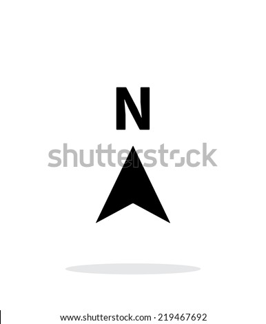 North direction compass icon on white background. Vector illustration.
